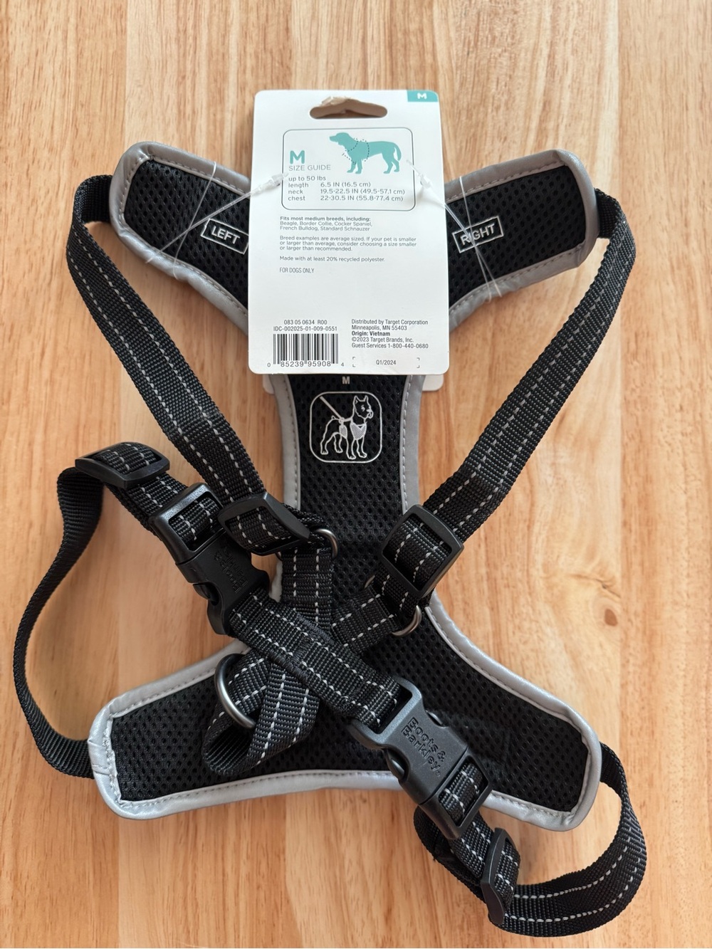 Dog Harness - Black Reflective - Medium